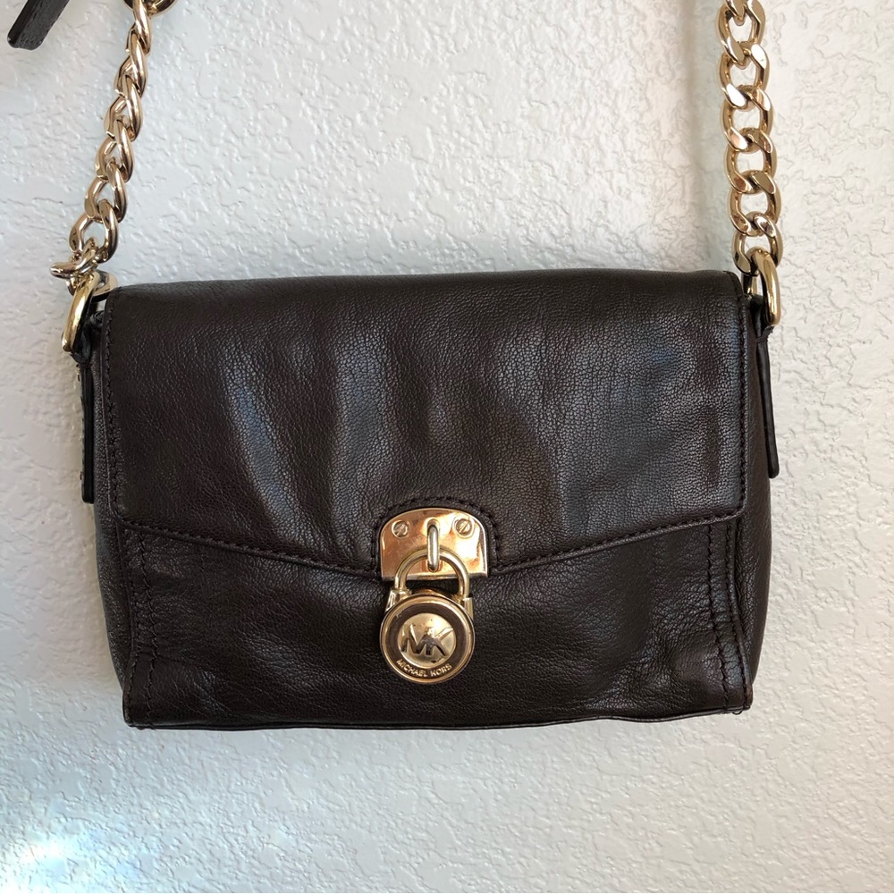 Authentic Micheal Kors Brown Leather Crossbody Bag